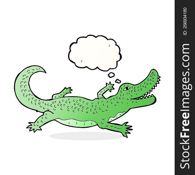 Cartoon Crocodile With Thought Bubble