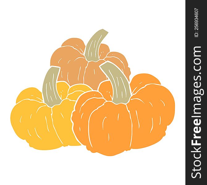 Flat Color Illustration Of A Cartoon Pumpkin