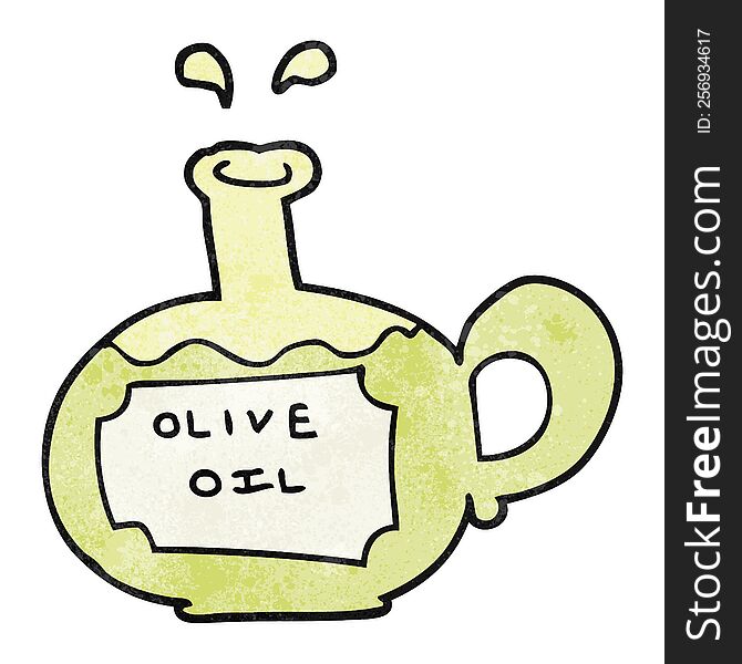 freehand textured cartoon olive oil
