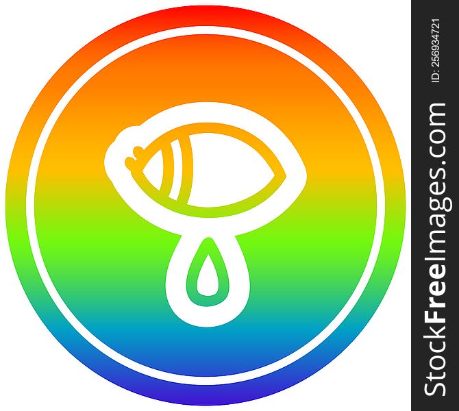 crying eye circular in rainbow spectrum