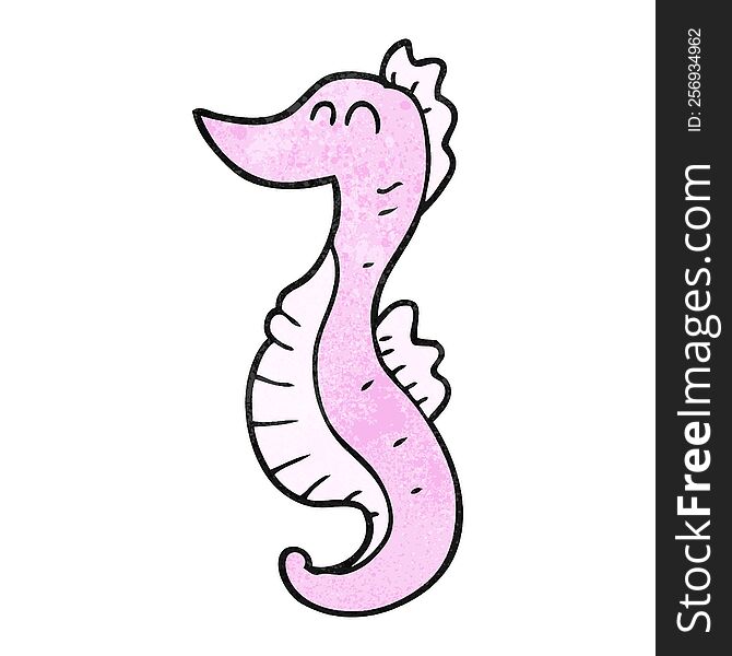 Textured Cartoon Seahorse