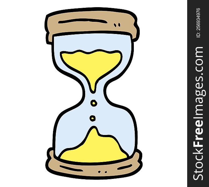 hand drawn doodle style cartoon hourglass