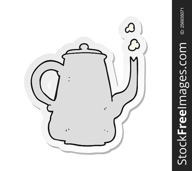 sticker of a cartoon coffee pot