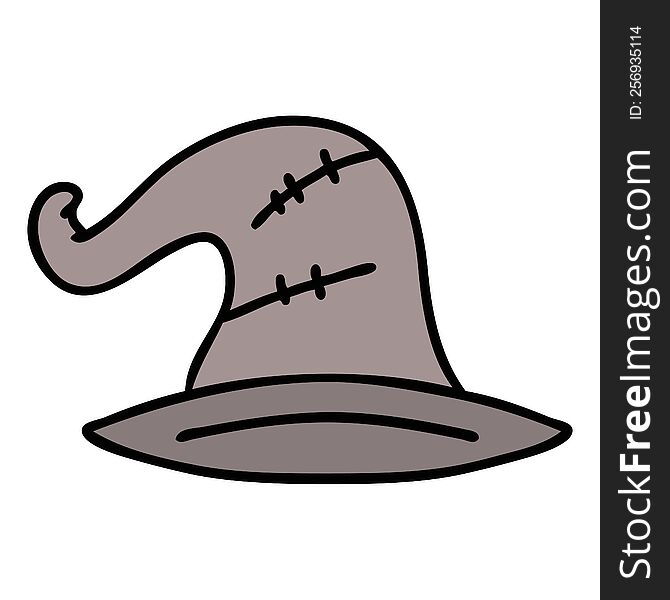 cartoon of an old wizard hat