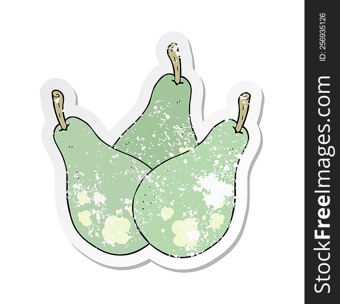 retro distressed sticker of a cartoon pears