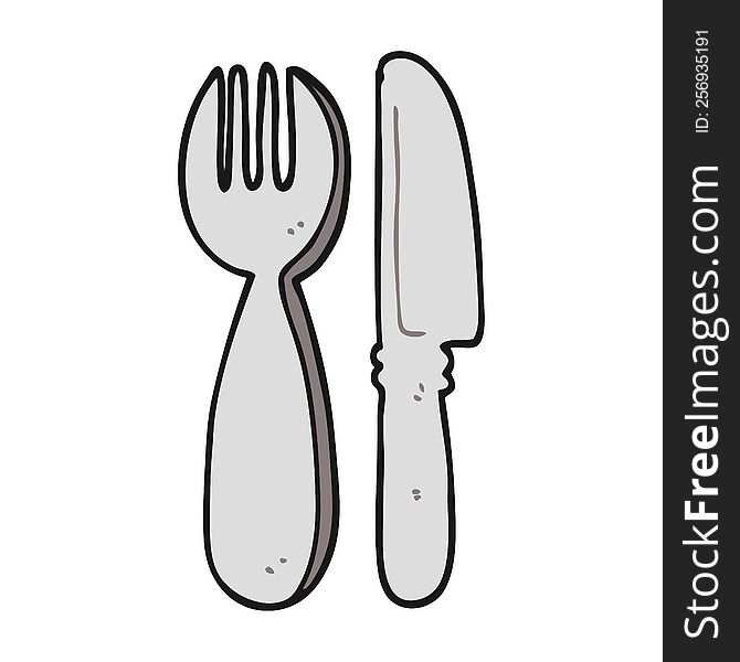 cartoon knife and fork