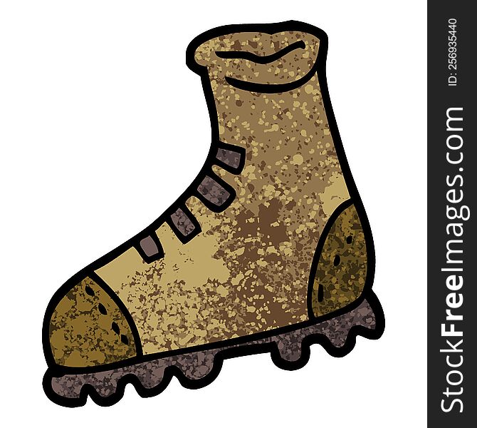 grunge textured illustration cartoon walking boot