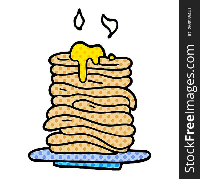 Cartoon Doodle Stack Of Pancakes