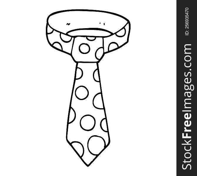 line drawing cartoon patterned tie