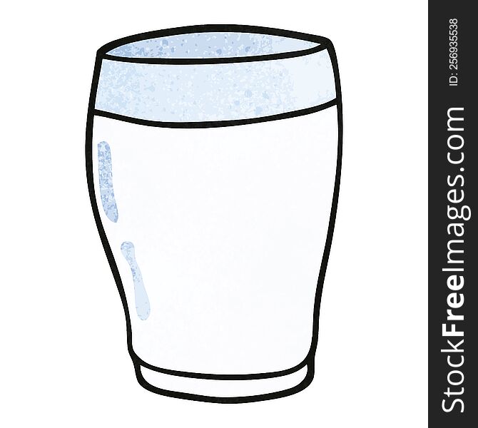 cartoon doodle glass of milk
