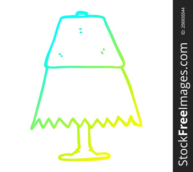 cold gradient line drawing of a cartoon table lamp