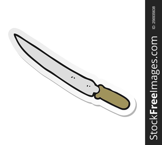 Sticker Of A Cartoon Kitchen Knife