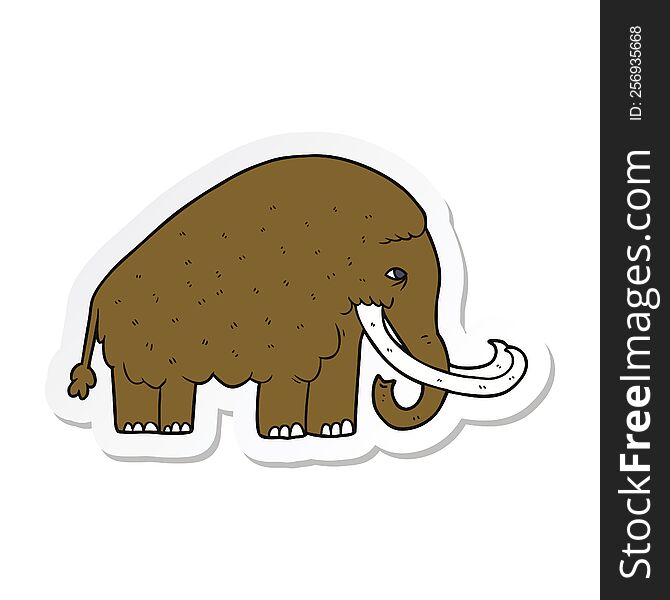 sticker of a cartoon mammoth