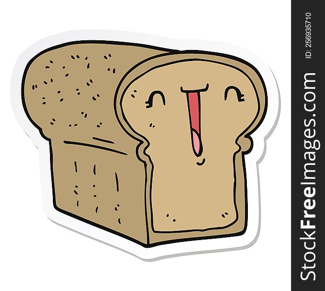 sticker of a cute cartoon loaf of bread