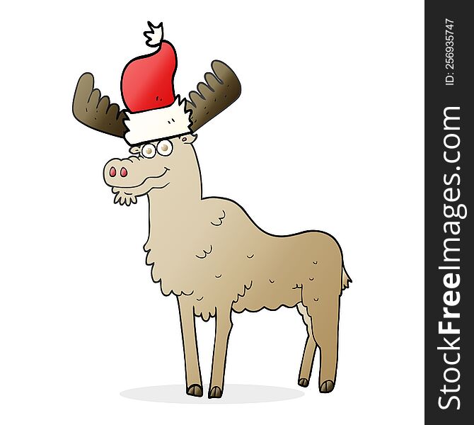 Cartoon Christmas Moose