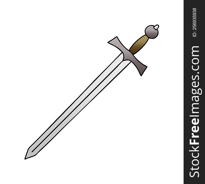 Quirky Gradient Shaded Cartoon Sword