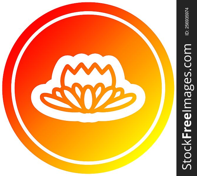 Lotus Flower Circular In Hot Gradient Spectrum