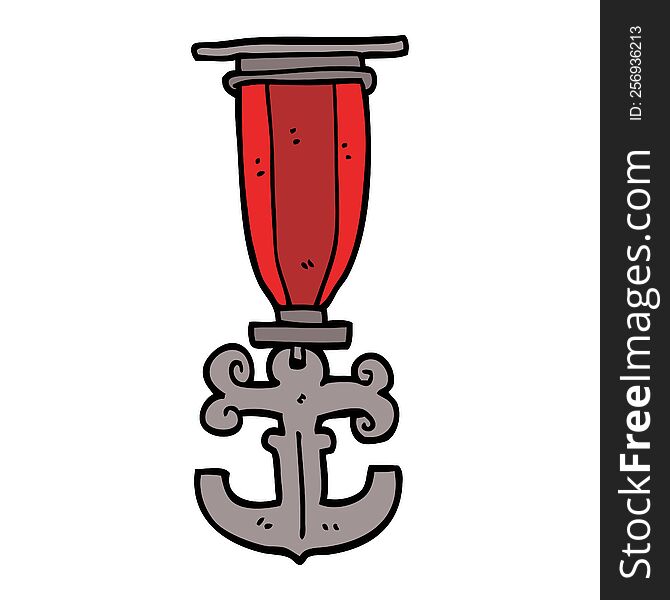 cartoon doodle sailor medal