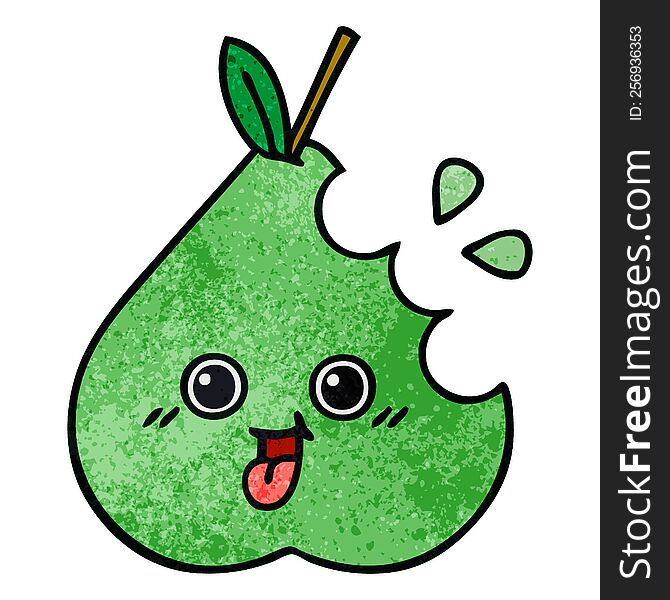 Retro Grunge Texture Cartoon Pear