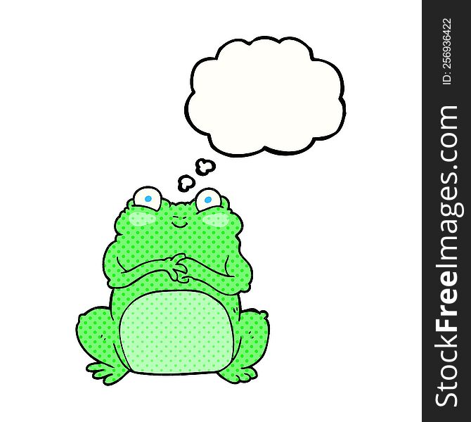 freehand drawn thought bubble cartoon funny frog