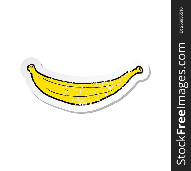 retro distressed sticker of a cartoon banana