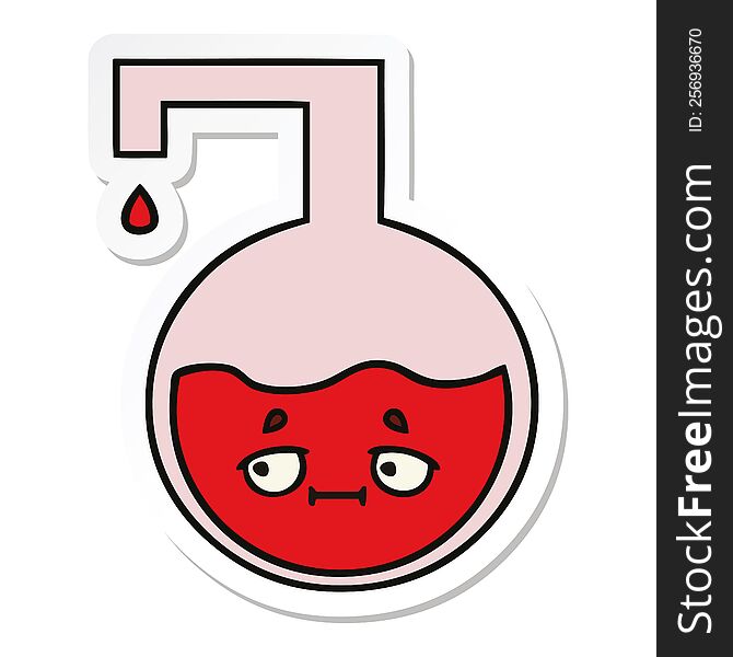 sticker of a cute cartoon science experiment