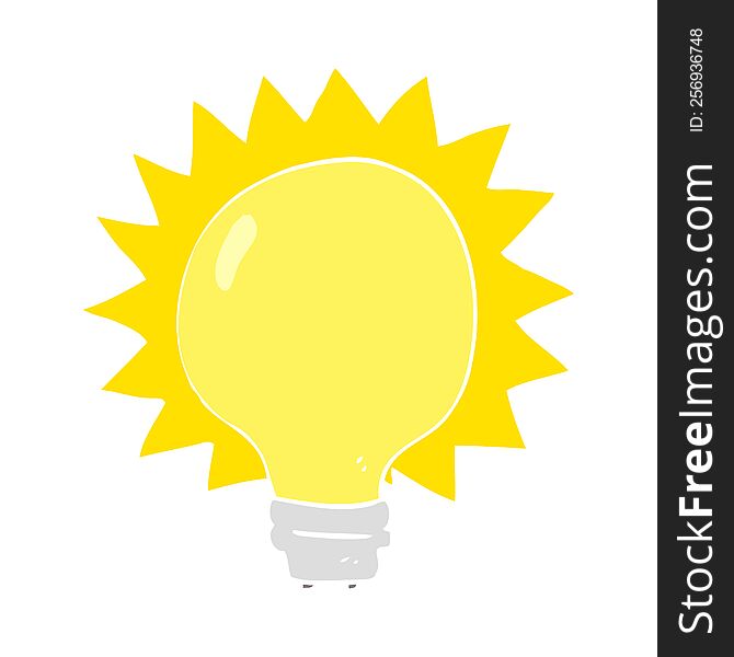 flat color illustration of light bulb. flat color illustration of light bulb