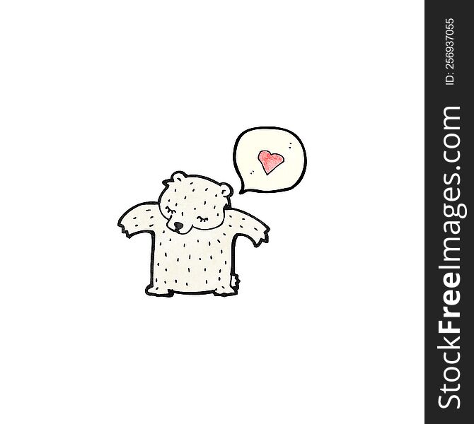 cartoon polar bear with love heart