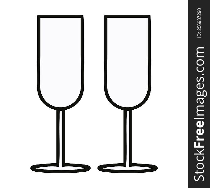 cute cartoon champagne flutes