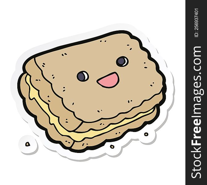 sticker of a cartoon biscuit