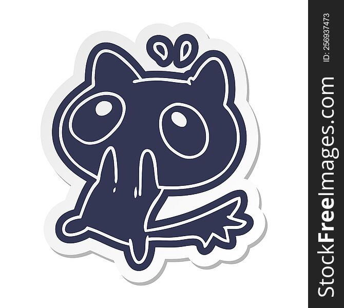 cartoon sticker kawaii of a shocked cat