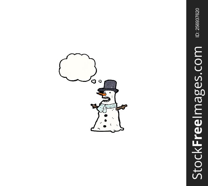 cartoon snowman in top hat