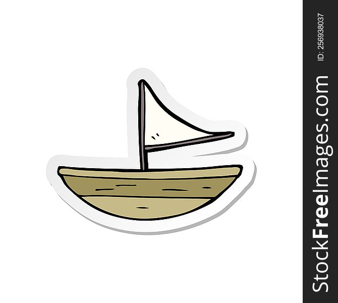 sticker of a cartoon boat