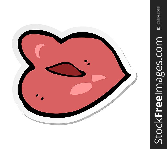 sticker of a cartoon lips