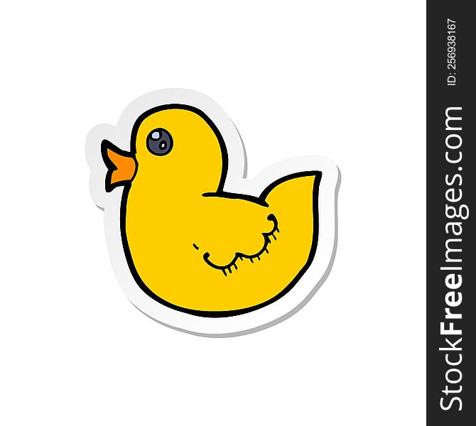 sticker of a cartoon rubber duck