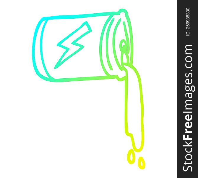 Cold Gradient Line Drawing Cartoon Pouring Soda Can