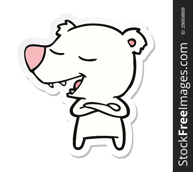 Sticker Of A Cartoon Polar Bear