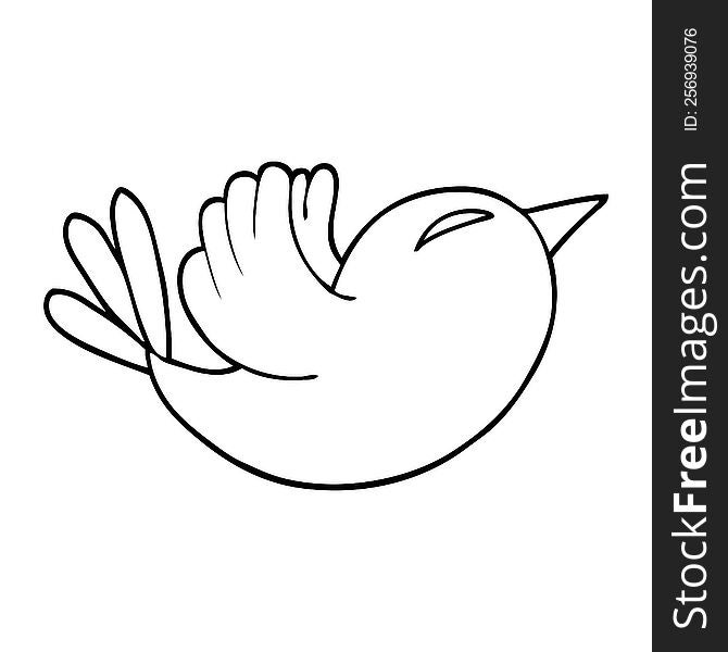 Line Drawing Cartoon Bluebird