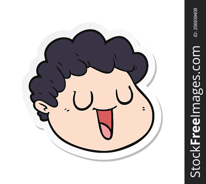 sticker of a cartoon male face