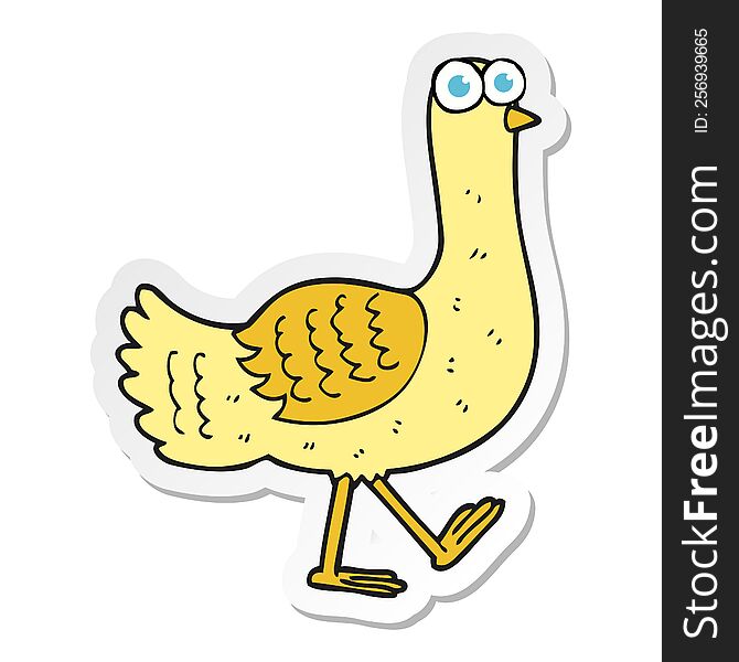 Sticker Of A Cartoon Bird