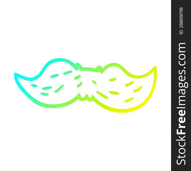 cold gradient line drawing cartoon mans mustache