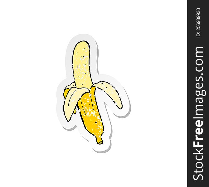 Retro Distressed Sticker Of A Cartoon Banana