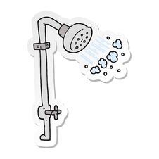 Sticker Of A Cartoon Shower Royalty Free Stock Image