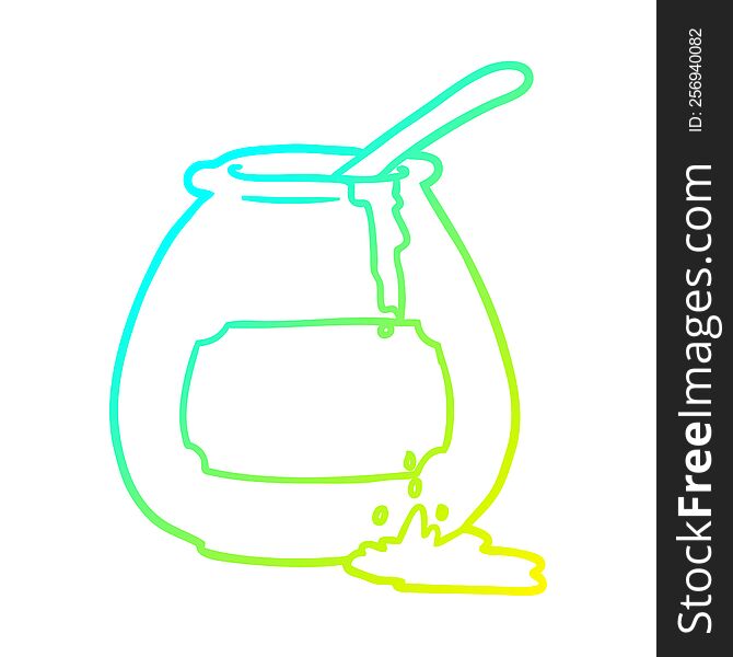 cold gradient line drawing of a honey pot