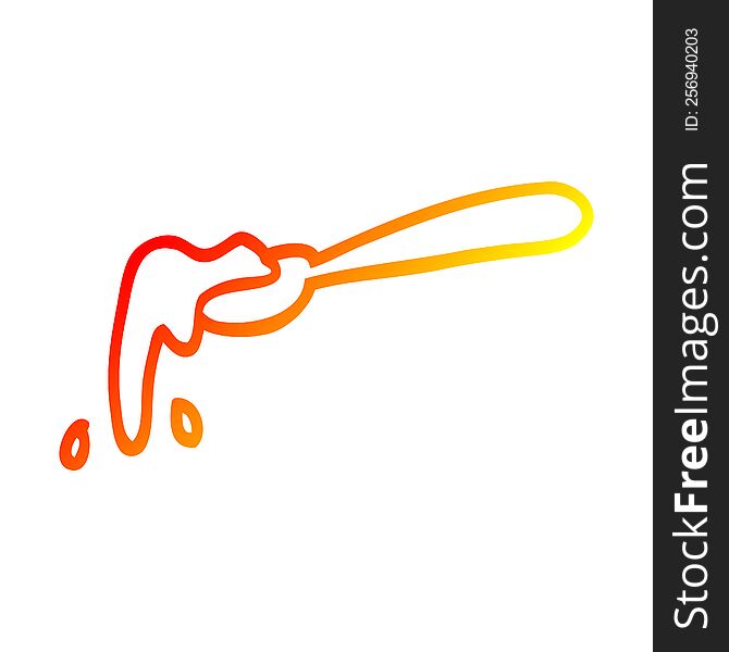 warm gradient line drawing of a cartoon ladle of food