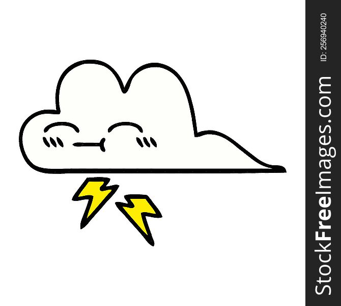 Comic Book Style Cartoon Thunder Cloud