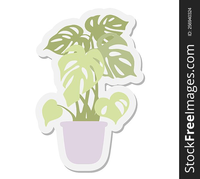 monstera plant sticker