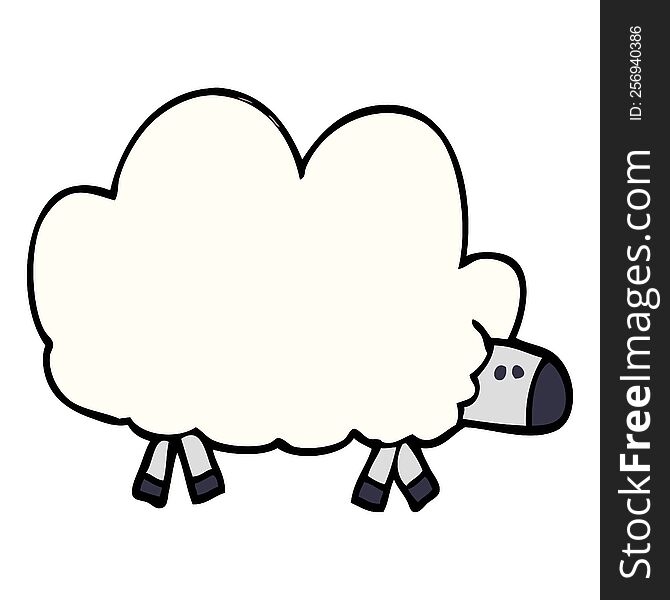 cartoon doodle of a sheep