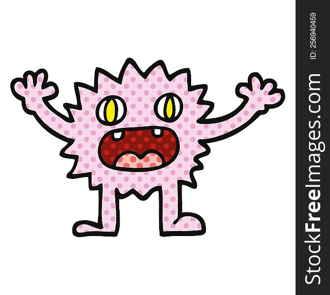 comic book style cartoon funny furry monster