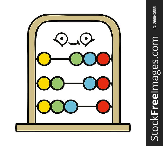 cute cartoon of a abacus. cute cartoon of a abacus